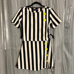 stripped skort modette set